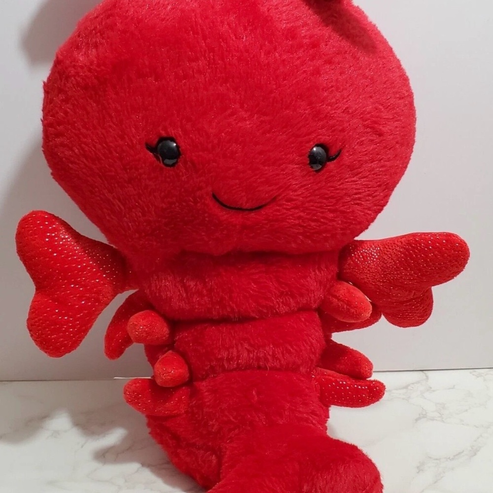 Bright Red Plush Toy with Soft Fur